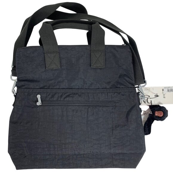 NWT $109 KIPLING Eleva Black Nylon Tote Messenger Shoulder Crossbody Bag - Picture 4 of 10